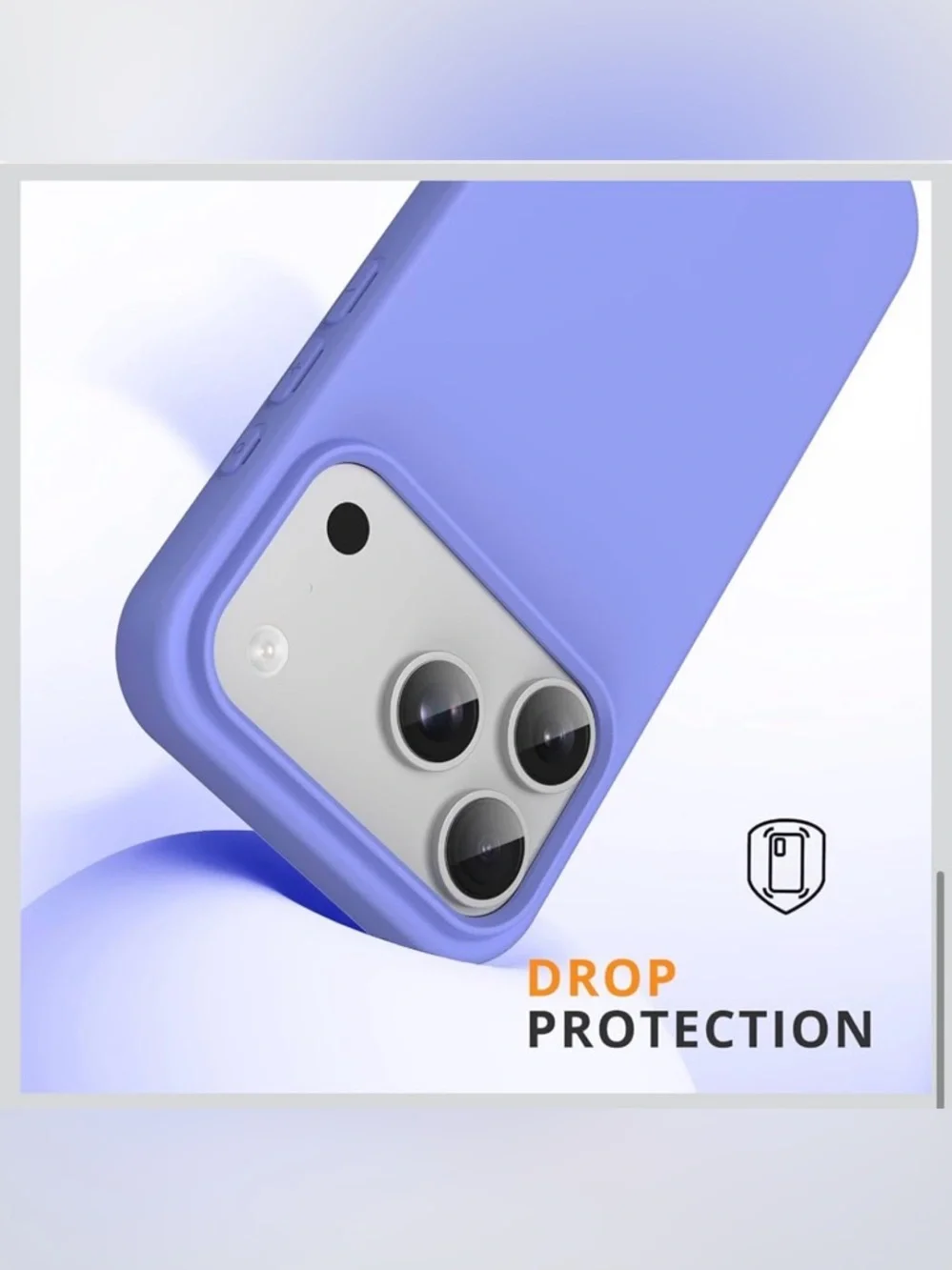 NWT~iPhone 17 Pro Shockproof Fashion Phone Case~ Periwinkle Blue/Purple